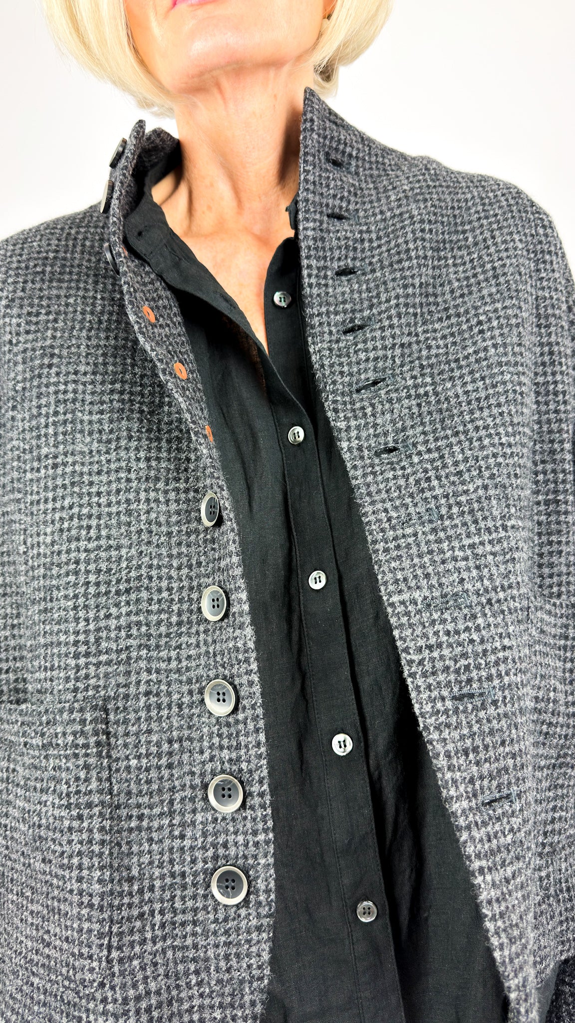 Ichi 321 Houndstooth Jacket Charcoal