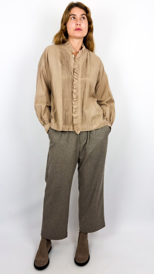 Toujours Pin Tuck Shirt Cappuccino