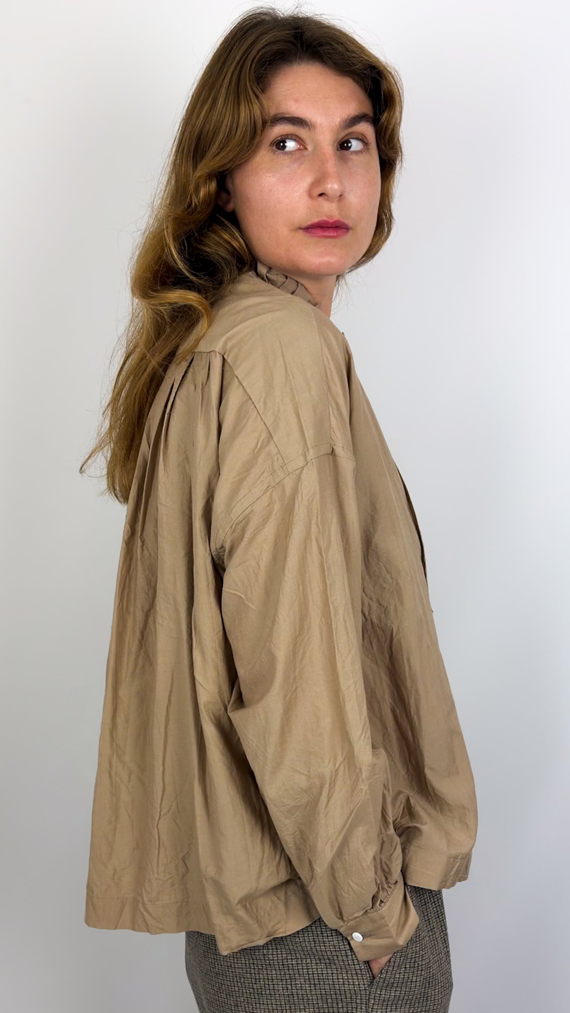 Toujours Pin Tuck Shirt Cappuccino