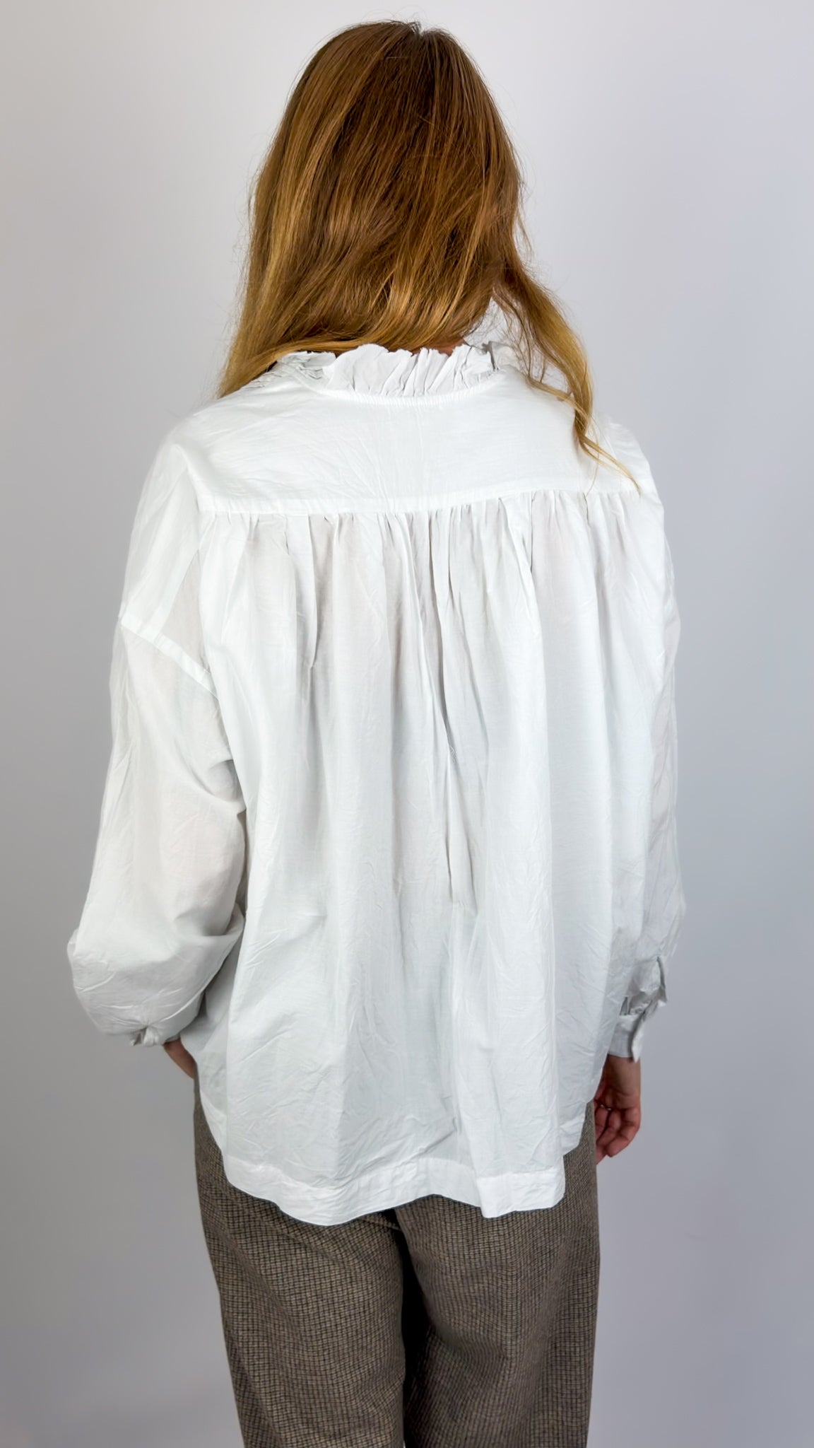 Toujours Pin Tuck Shirt Smoke White