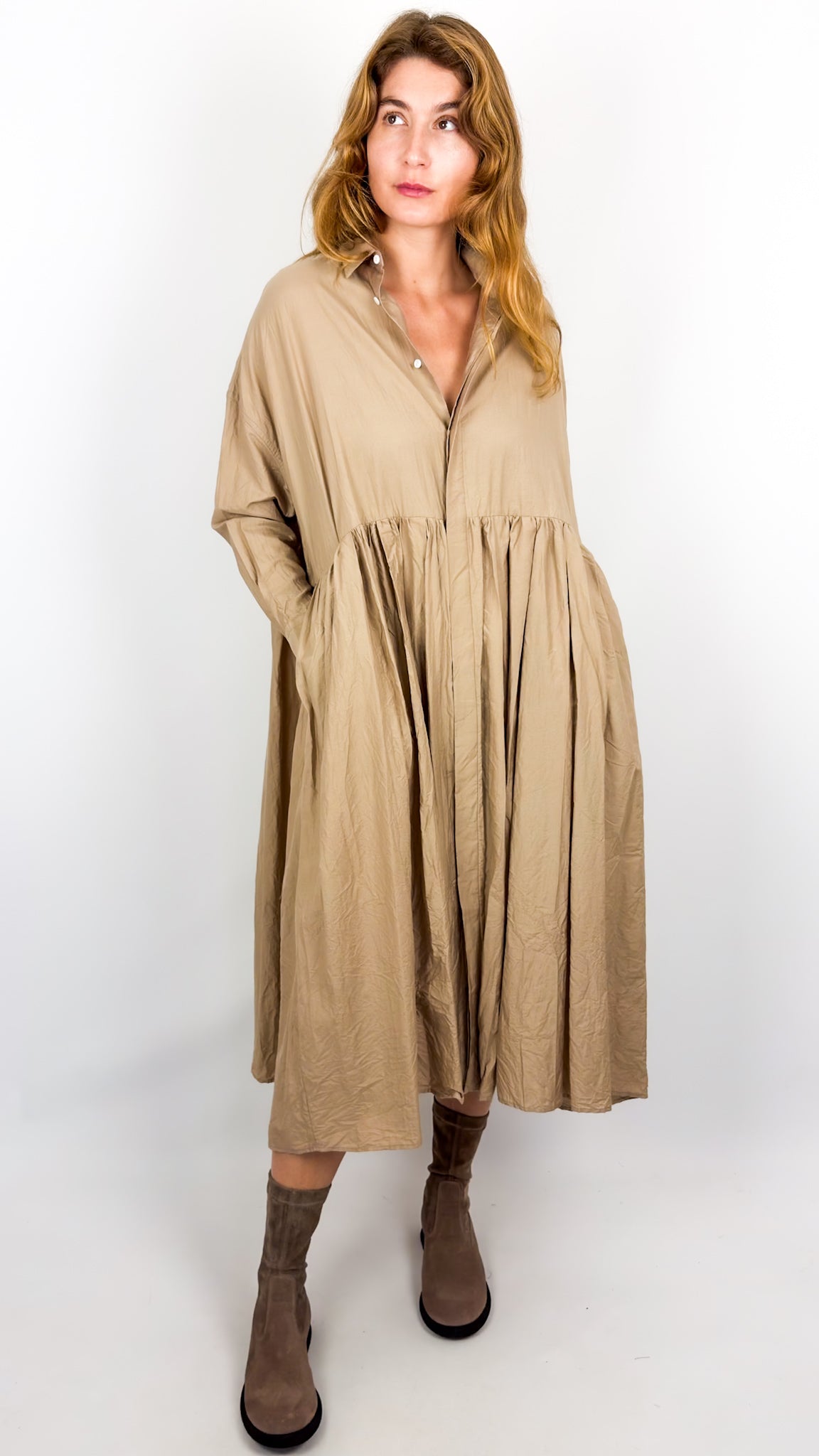 Toujours Shirt Dress Cappuccino