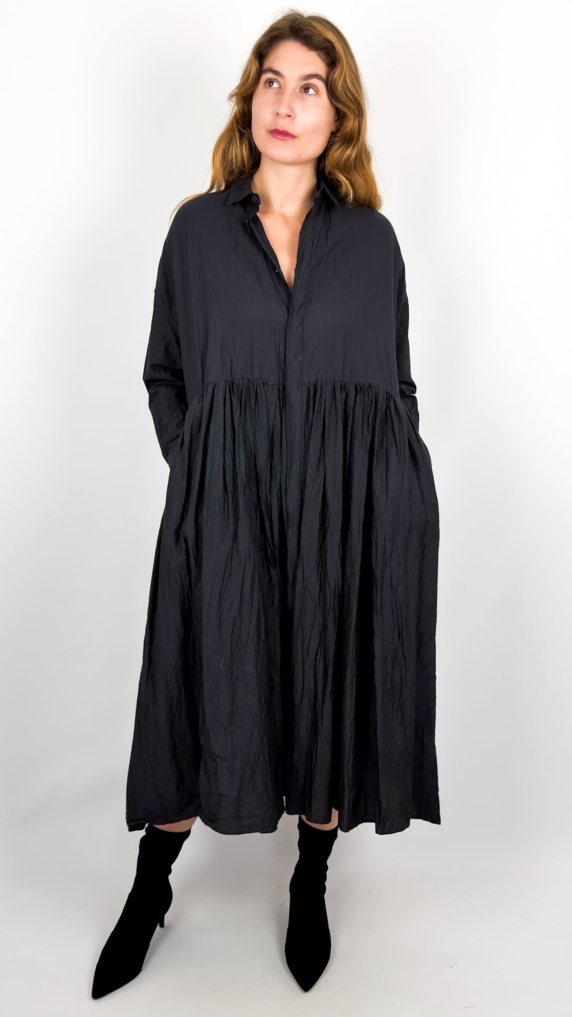 Toujours Shirt Dress Black/Navy