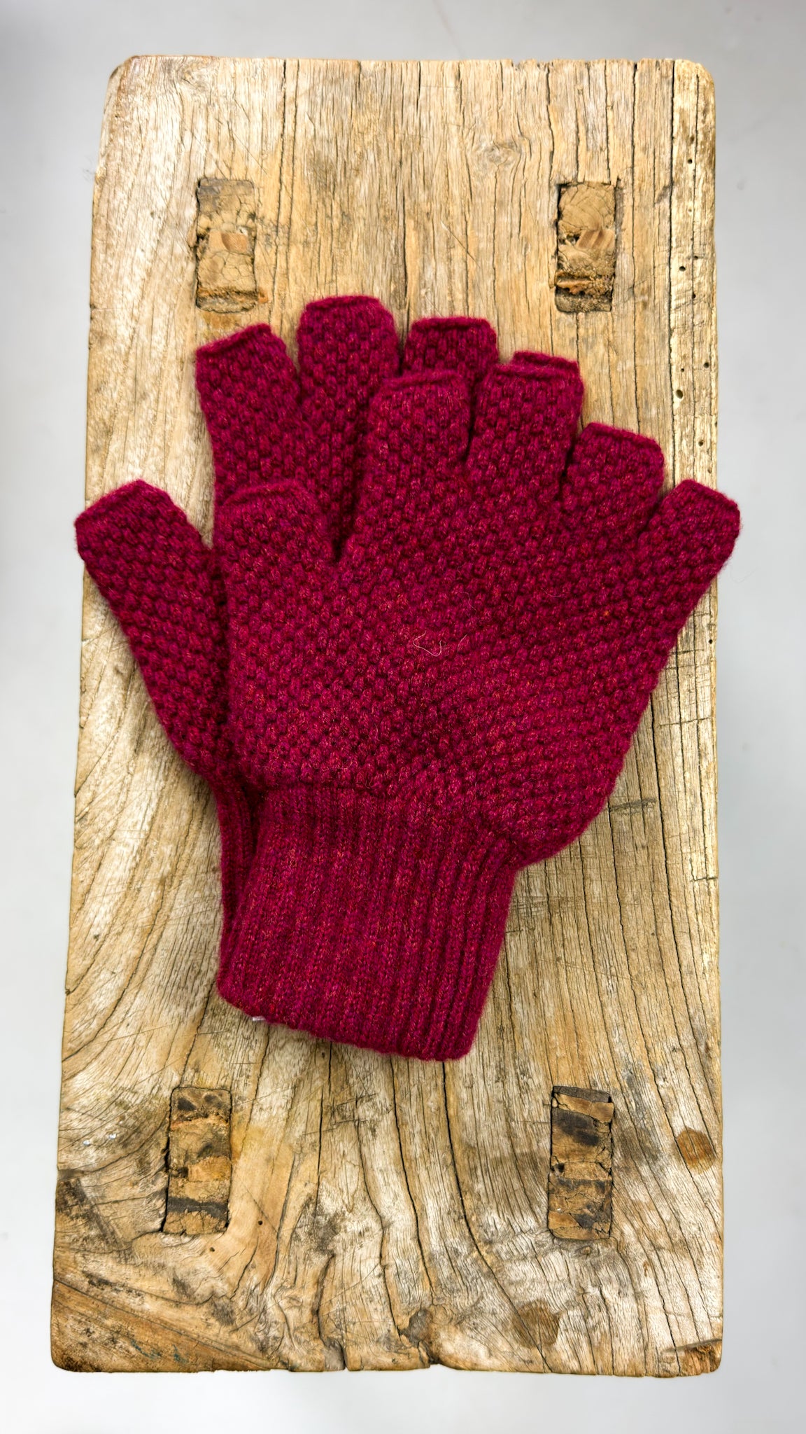 CJ Moss Stitch 1/2 Finger Gloves