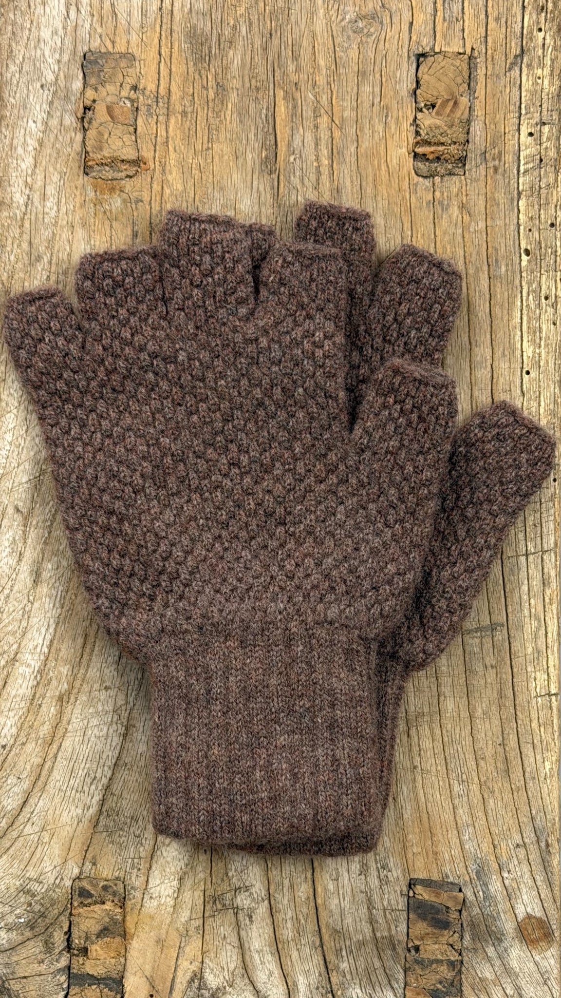 CJ Moss Stitch 1/2 Finger Gloves