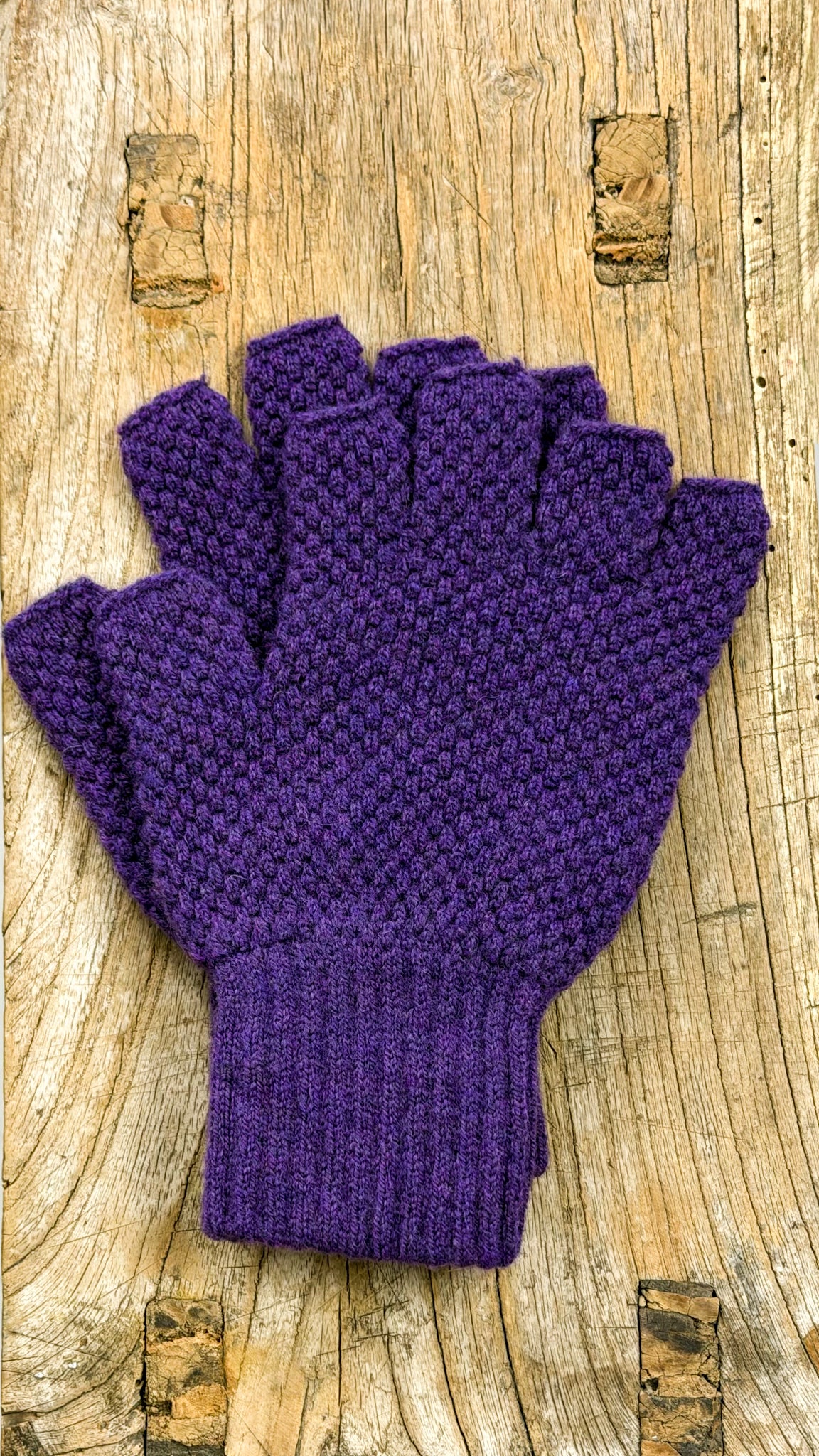 CJ Moss Stitch 1/2 Finger Gloves