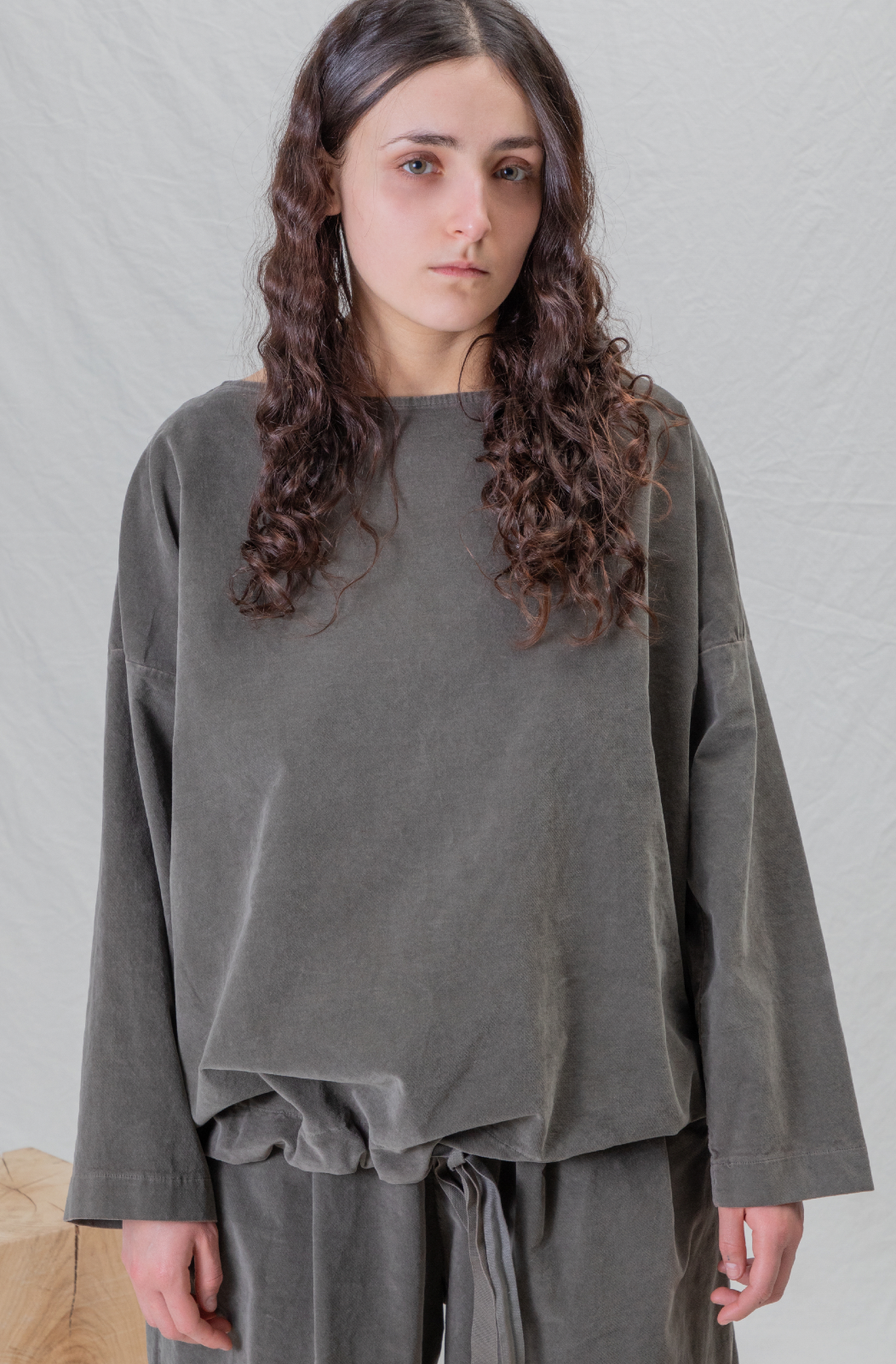 Album Di Famiglia V Drawstring Blouse Brown PRE-ORDER