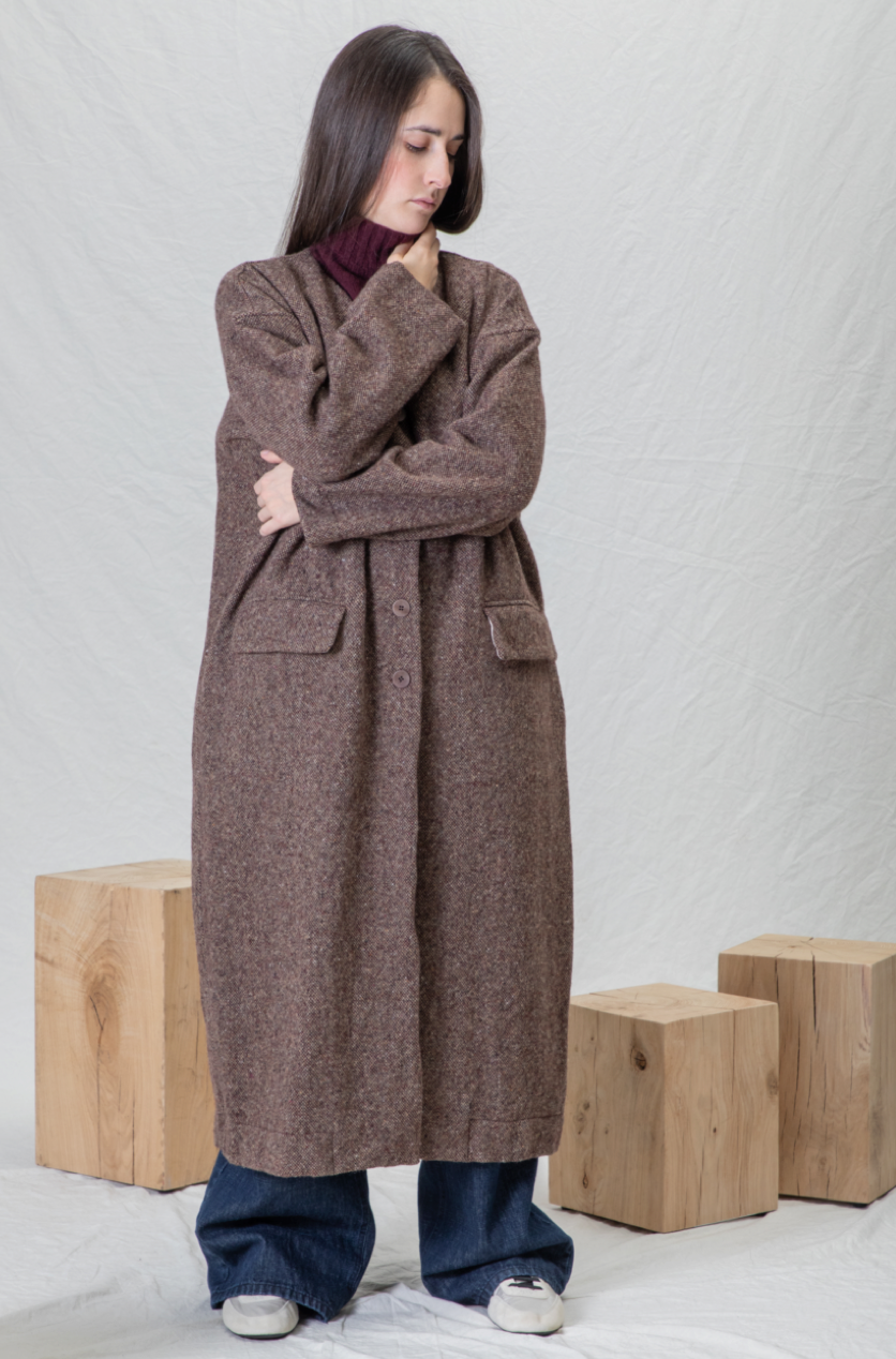 Album Di Famiglia TW Long Coat Wine-Taupe PRE-ORDER