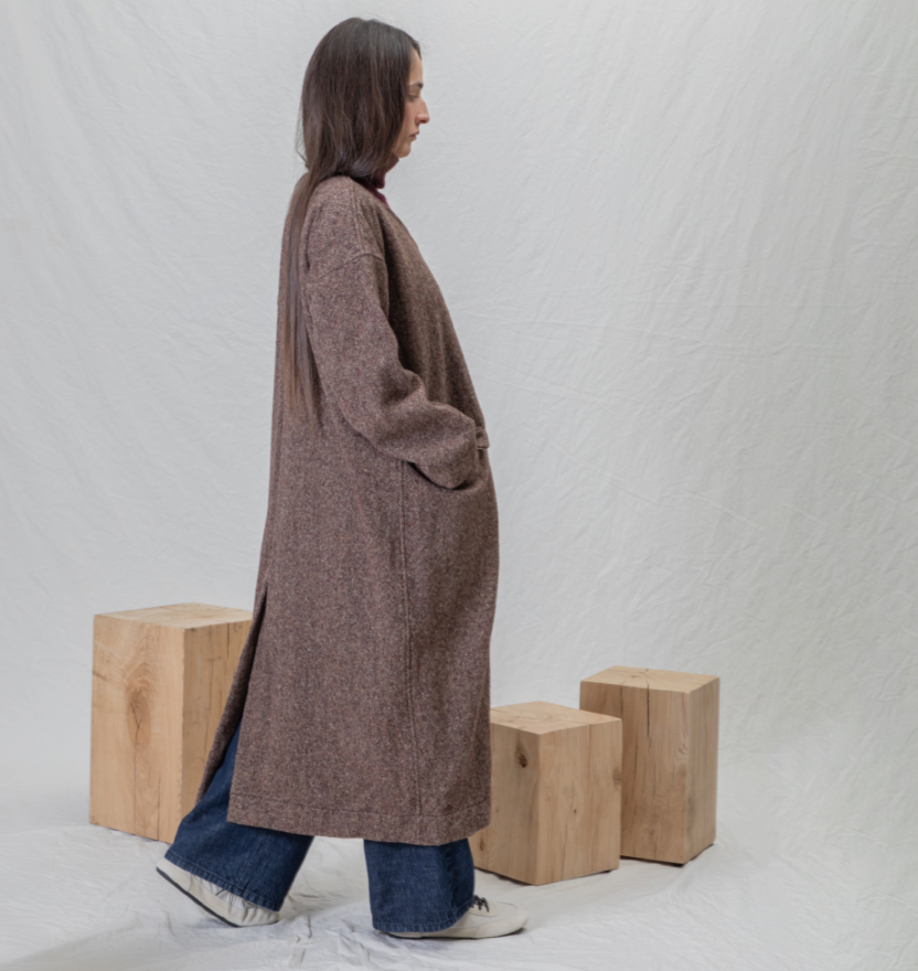 Album Di Famiglia TW Long Coat Wine-Taupe PRE-ORDER