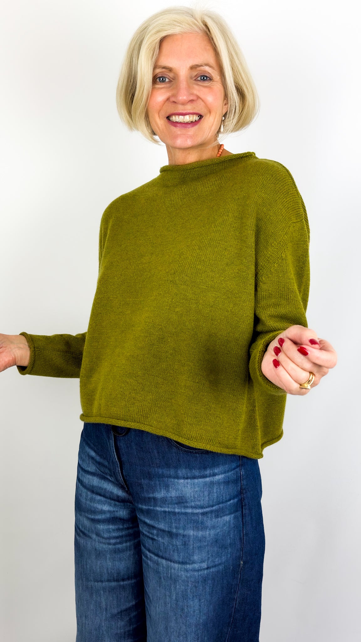 Cordelia James Pea Jumper Moss Marl
