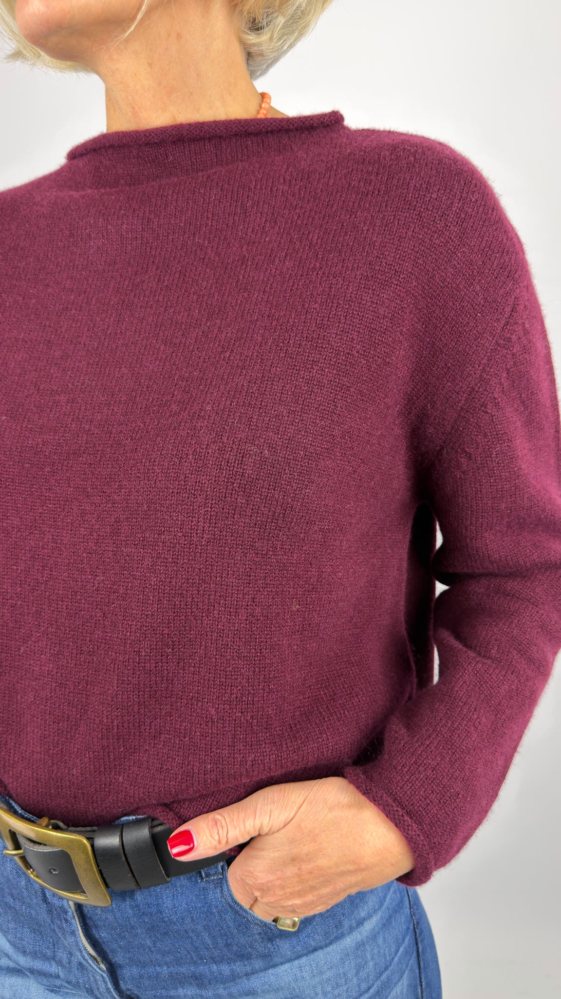 Cordelia James Pea Jumper Burgundy