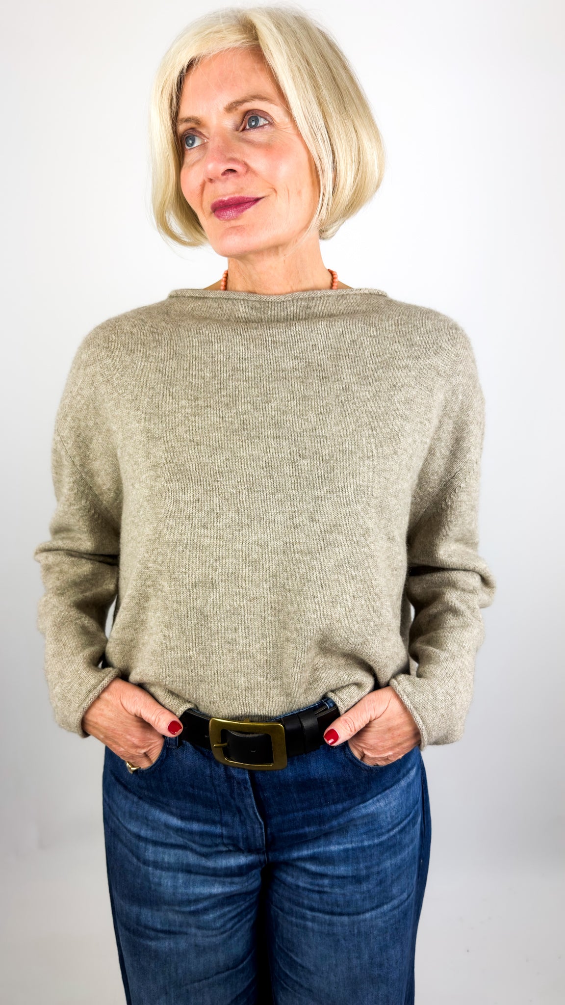 Cordelia James Pea Yak Jumper Stone