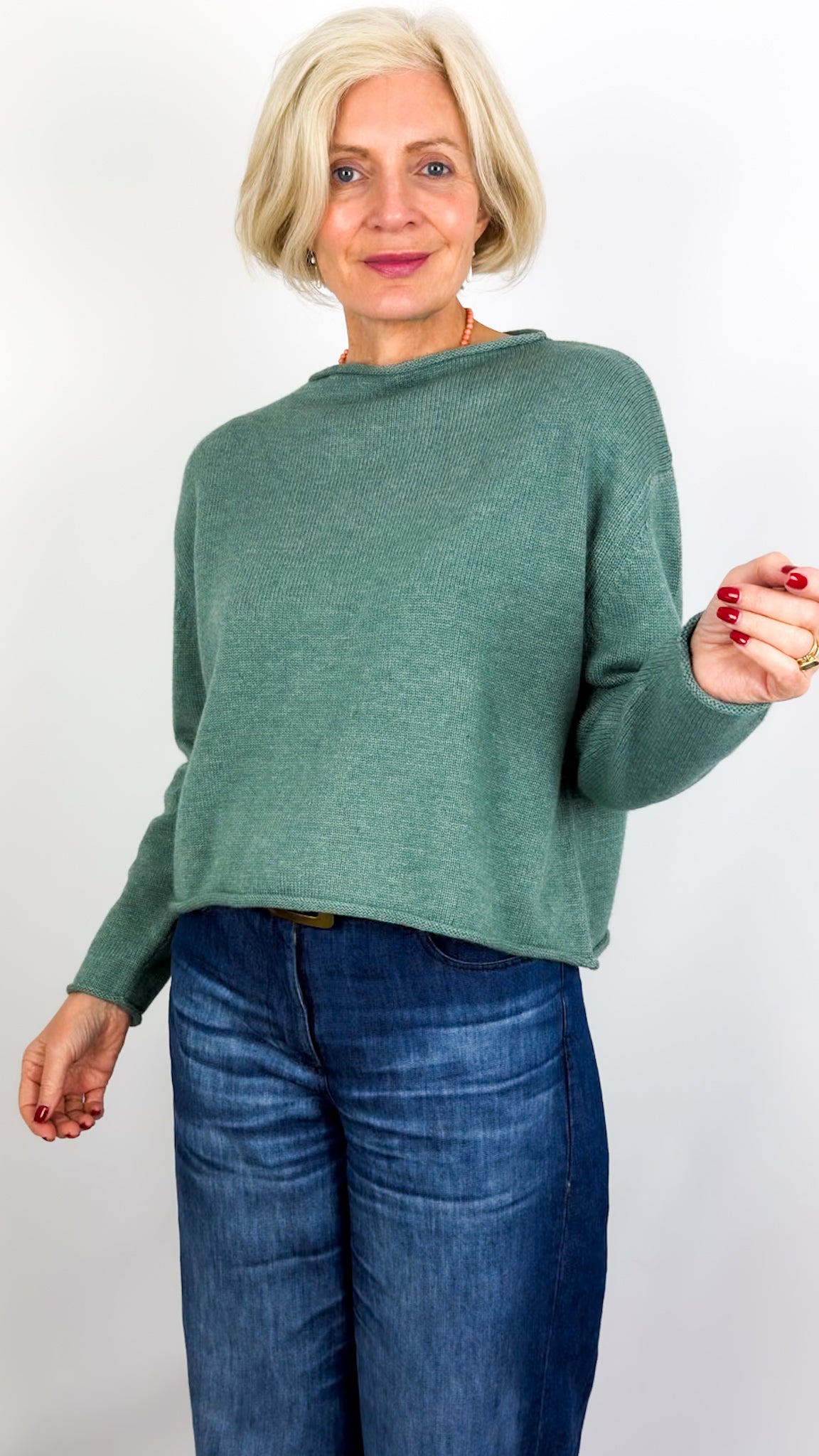 Cordelia James Pea Jumper Pine Marl