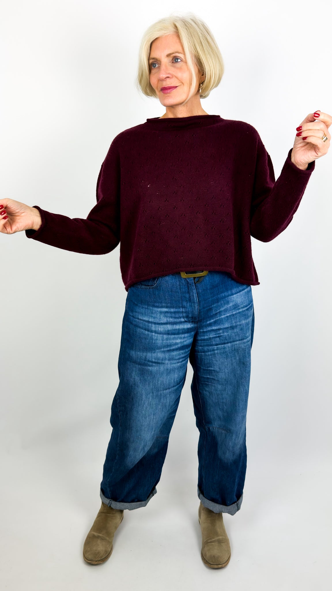 Cordelia James Mama Jumper Burgundy