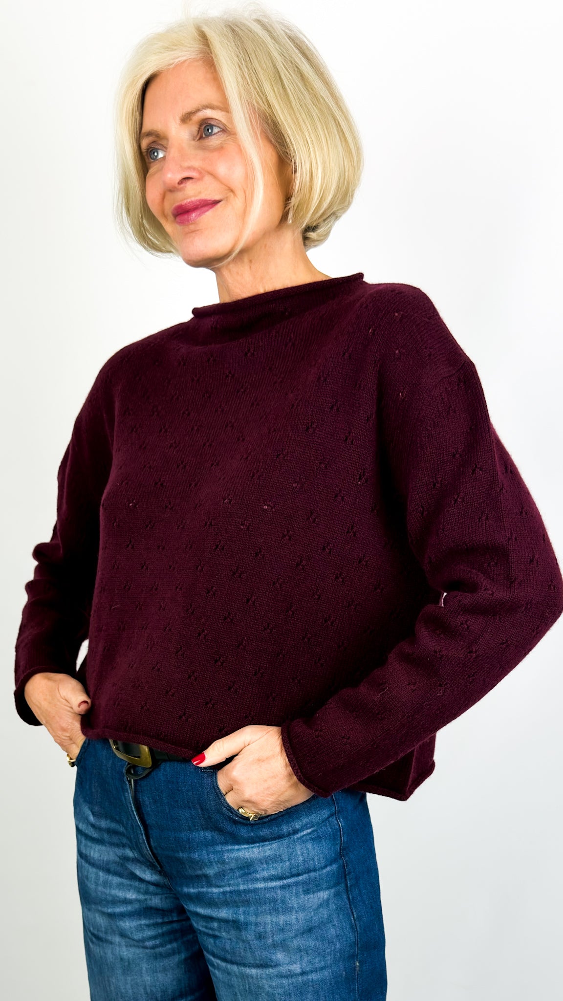 Cordelia James Mama Jumper Burgundy