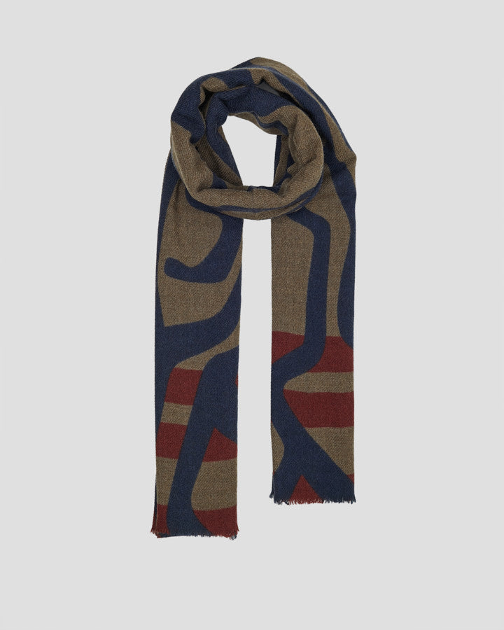 Lovat & Green Haring Scarf Navy