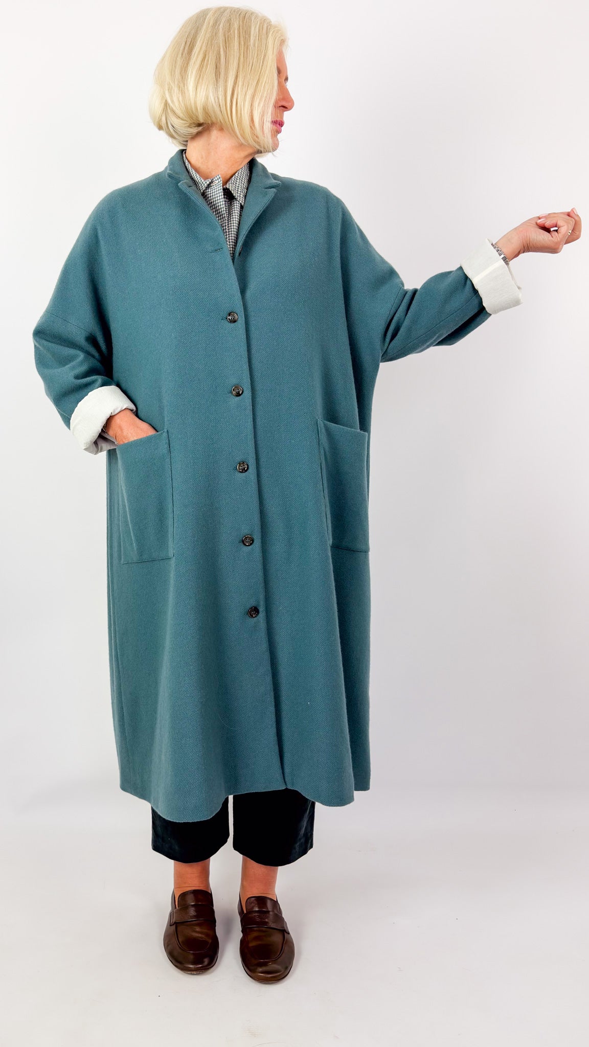 Apuntob 1802 Coat Turquoise