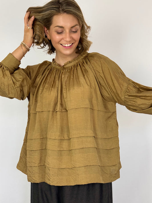 Runaway Bicycle Astrid Blouse Camel