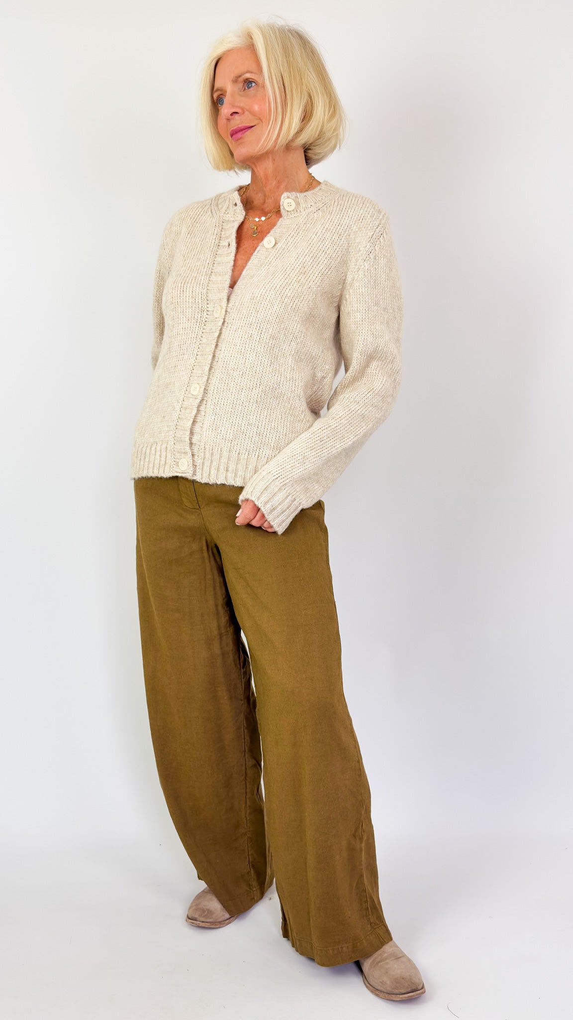 MJ Watson 658 Cardigan Natural