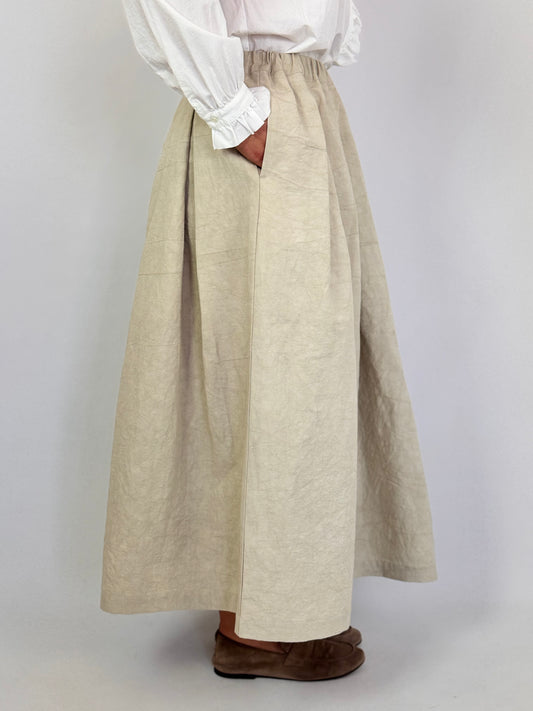Kagure 111 Tuck Skirt Light Beige
