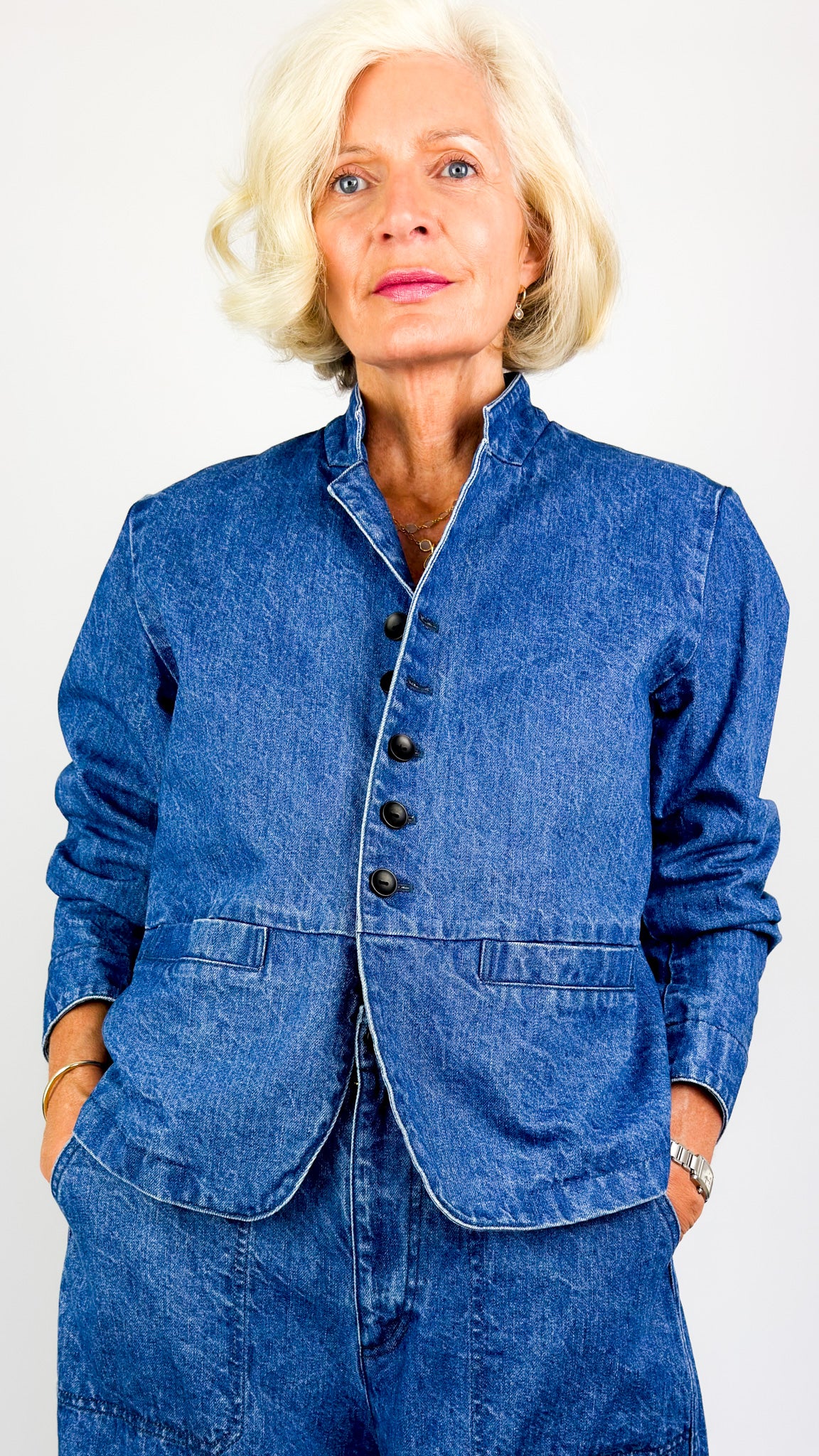 Pas de Calais 3477 Denim Jacket Blue