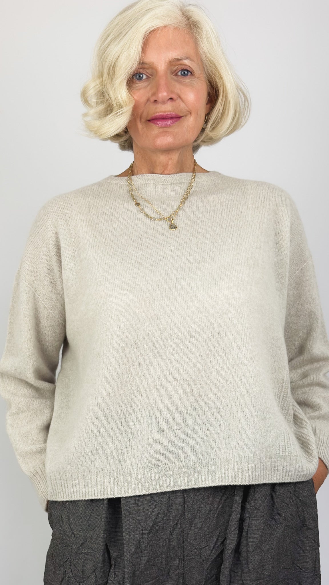 Pas De Calais 2706 Square Jumper Greige