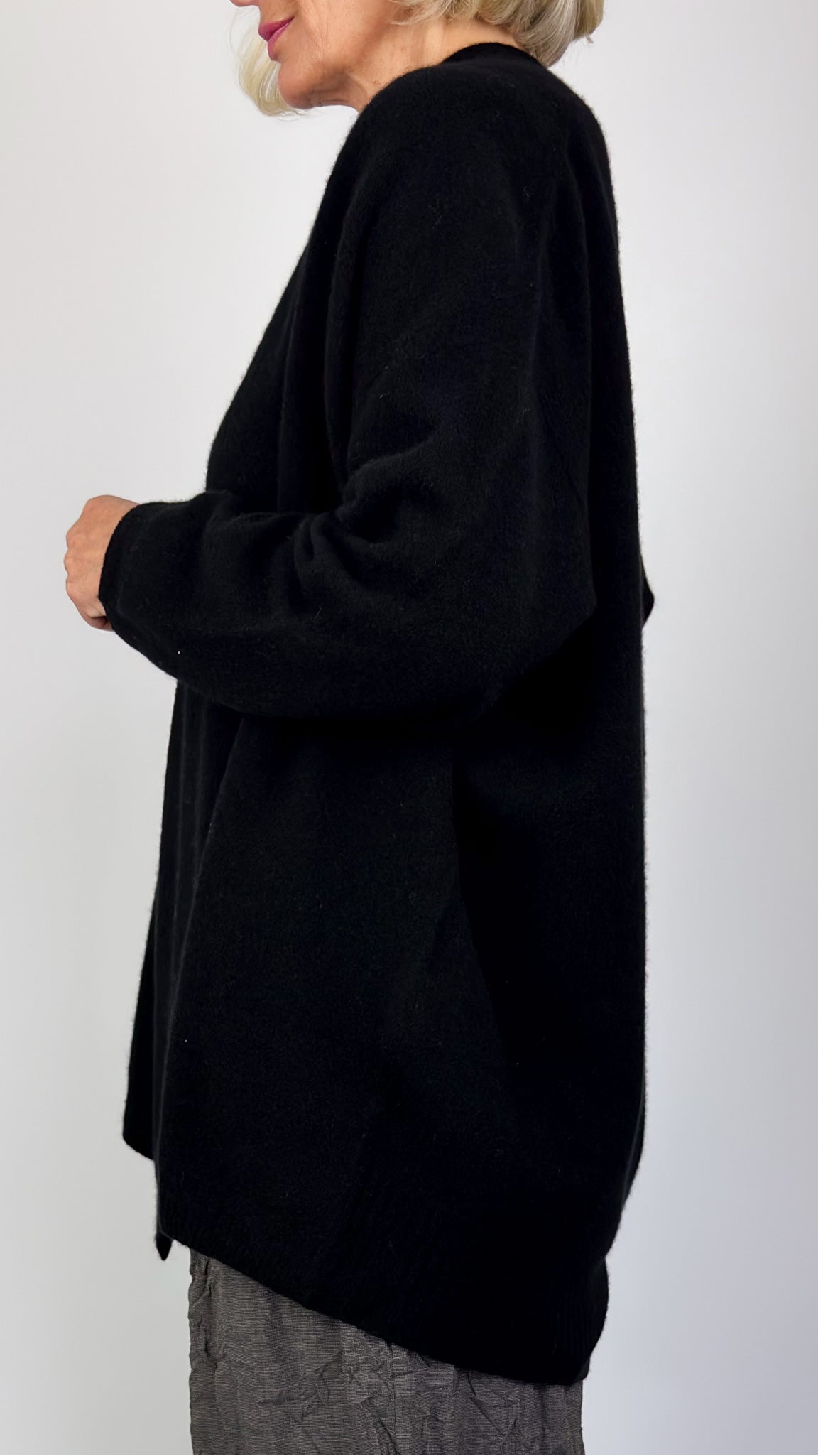 Pas De Calais 2707 Haori Cardigan Black