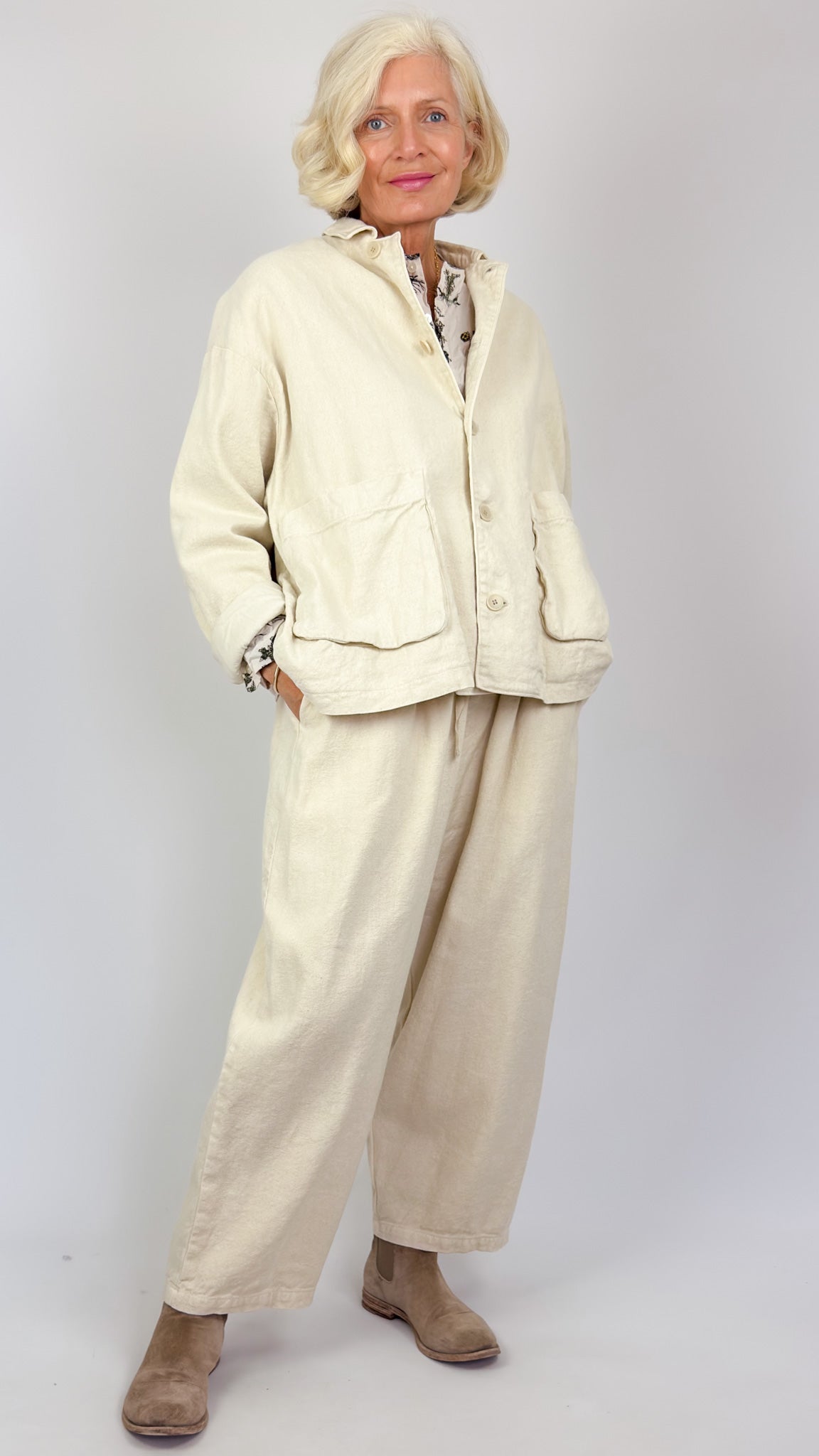 Pas De Calais 8744 Twill Trousers Natural