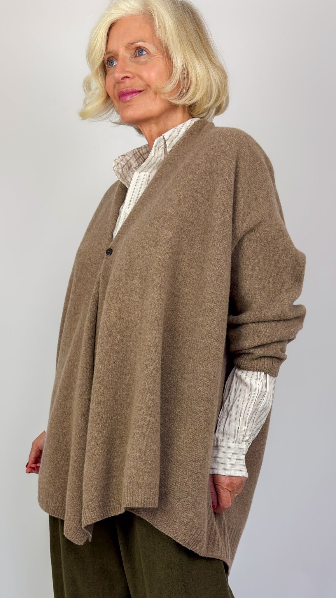 Pas De Calais 2707 Haori Cardigan Brown