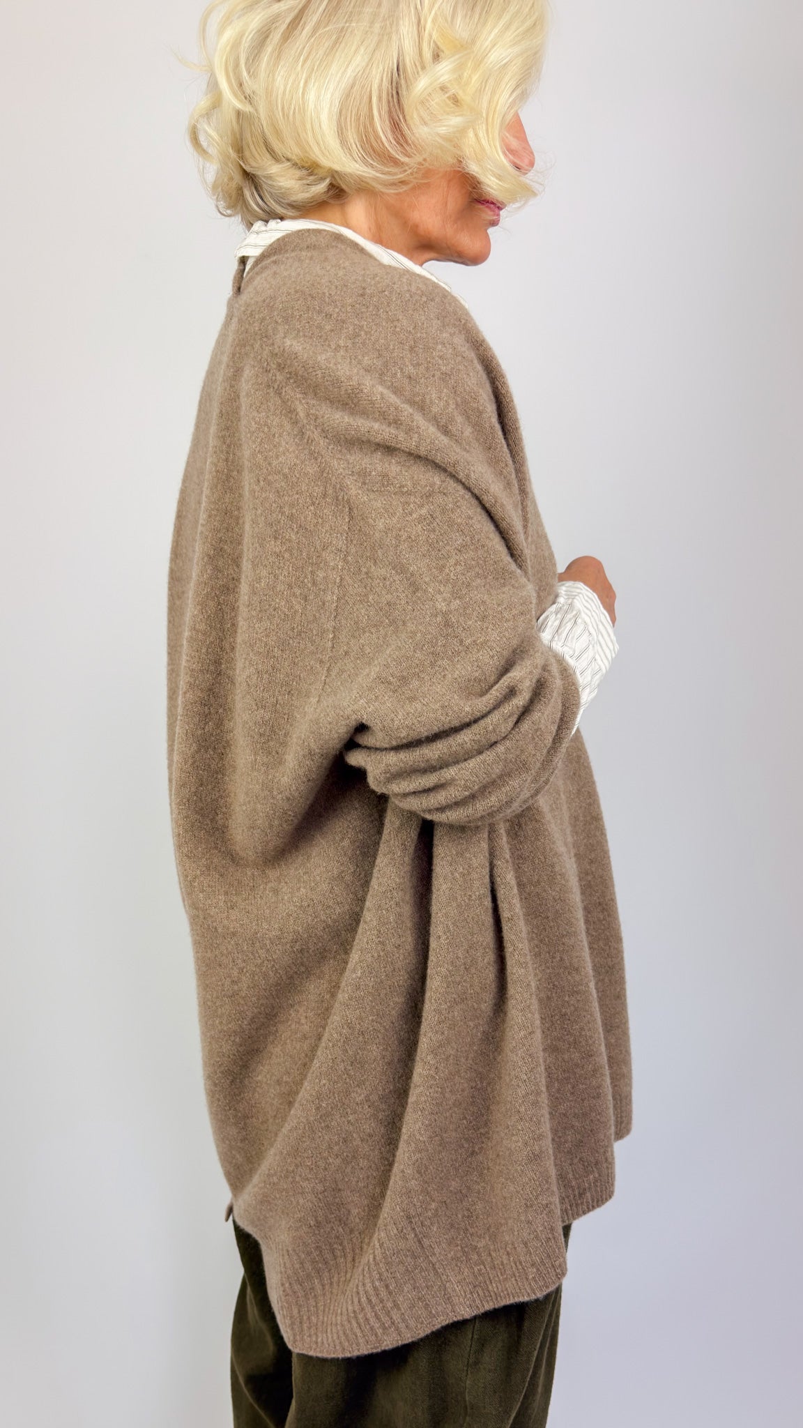 Pas De Calais 2707 Haori Cardigan Brown
