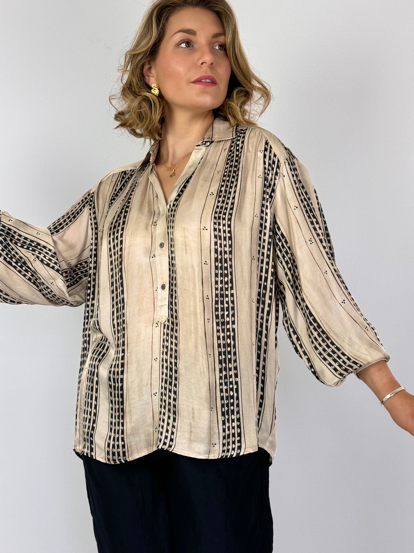 Diega Calabiza Blouse Marine/Chocolate