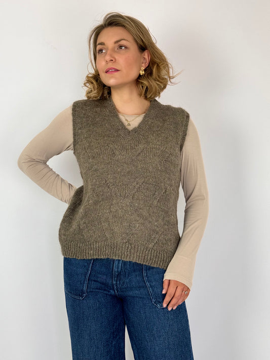 Diega Piolao Sleeveless Jumper Taupe