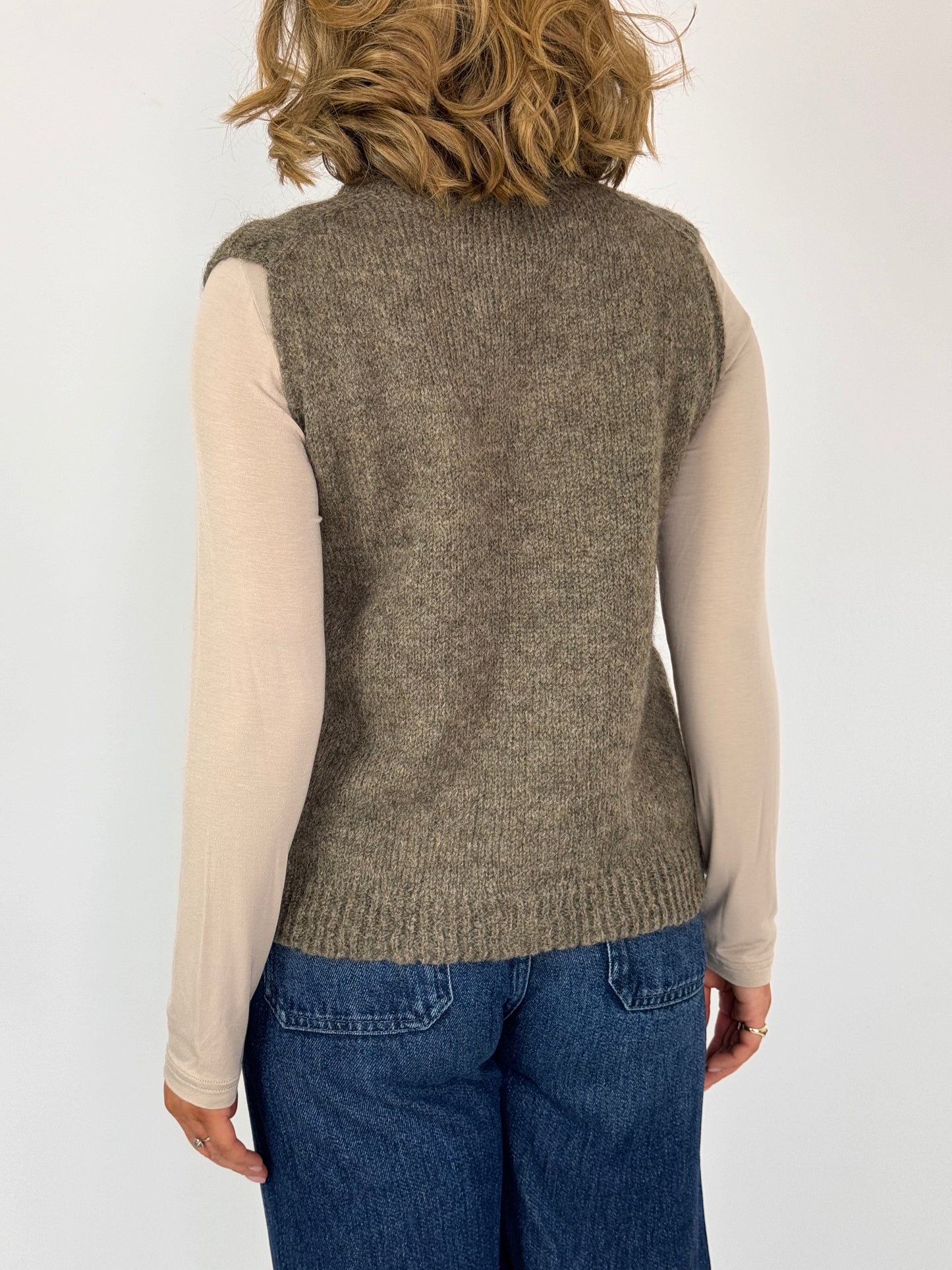 Diega Piolao Sleeveless Jumper Taupe