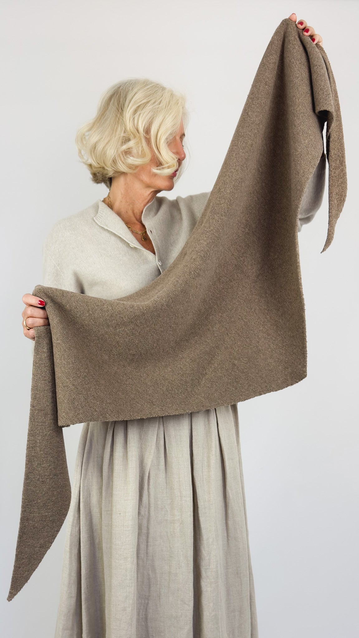 Pas De Calais 0655 Triangular Scarf Brown