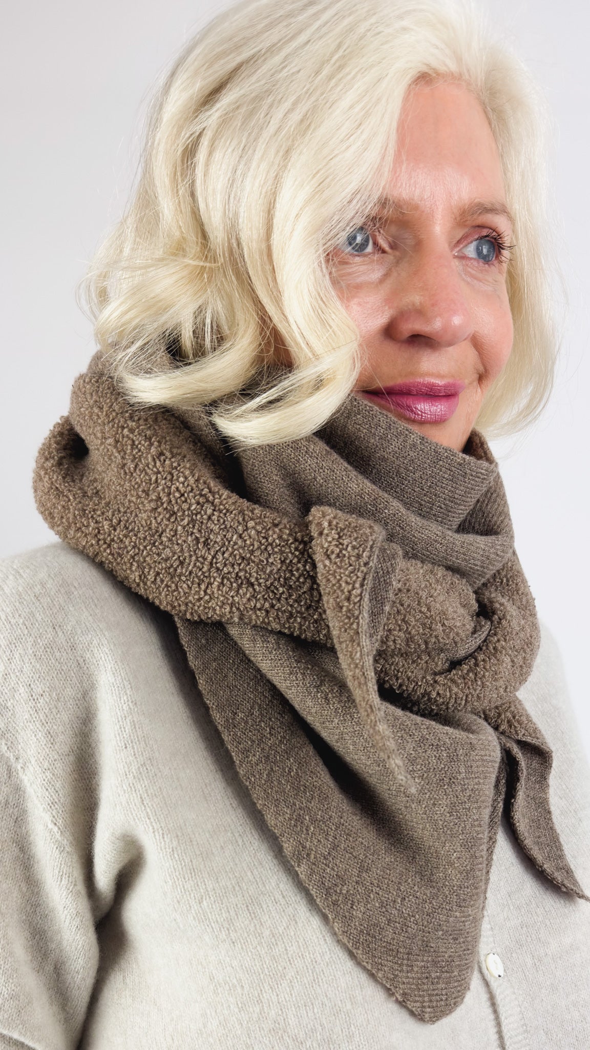 Pas De Calais 0655 Triangular Scarf Brown