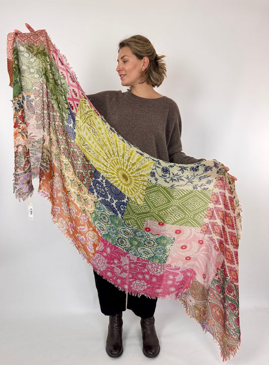 Jo Edwards Blockprint Mosaic Scarf