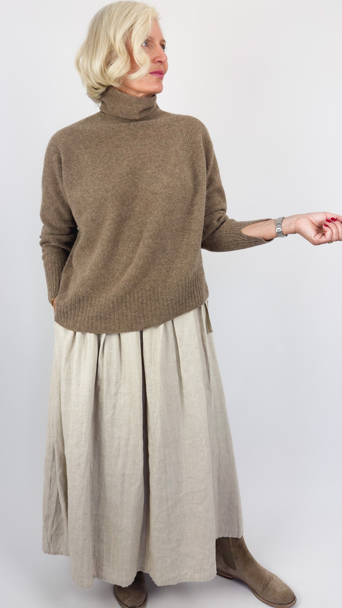 Pas De Calais 2705 Turtleneck Jumper Brown
