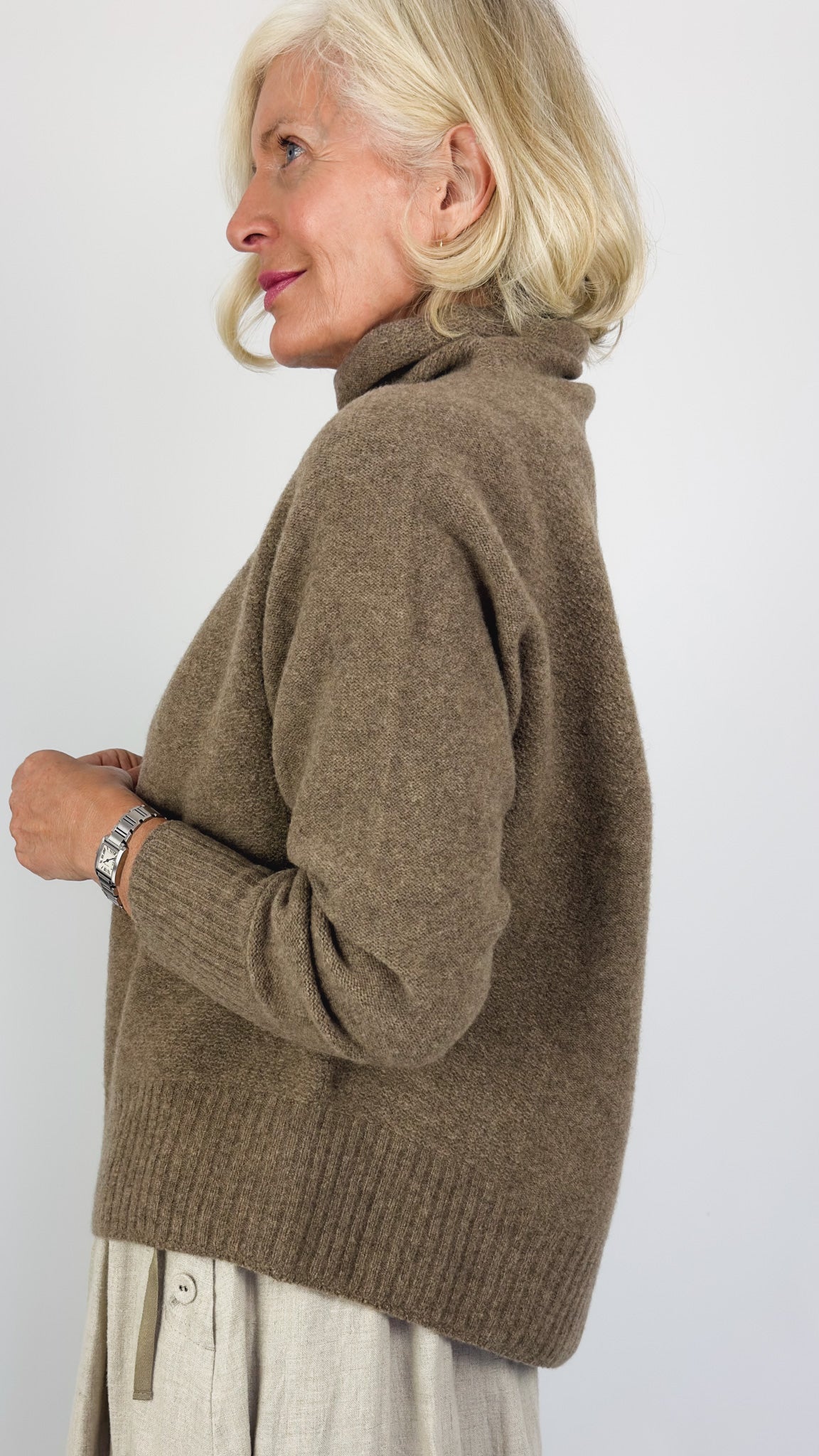 Pas De Calais 2705 Turtleneck Jumper Brown