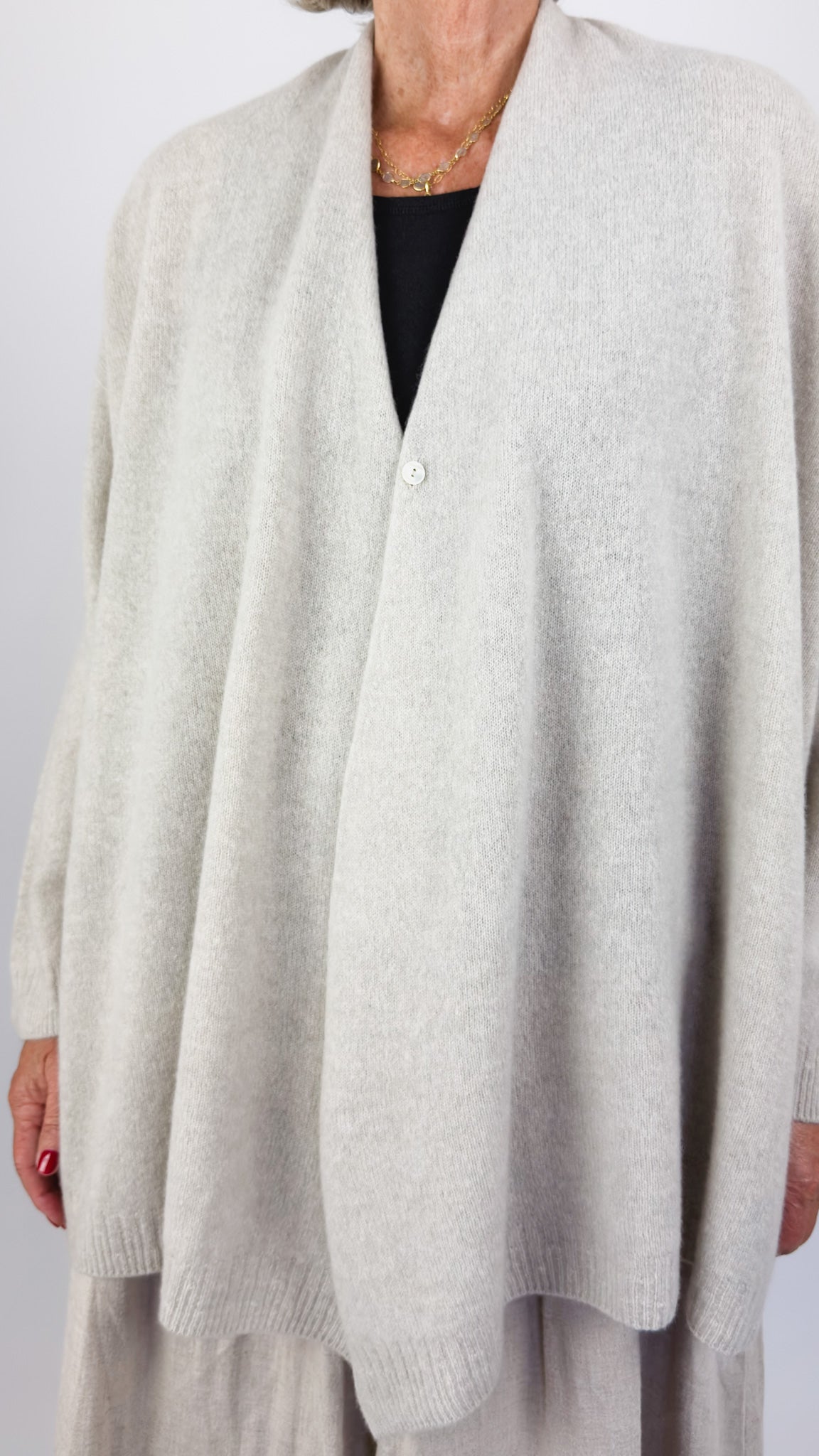Pas De Calais 2707 Haori Cardigan Greige