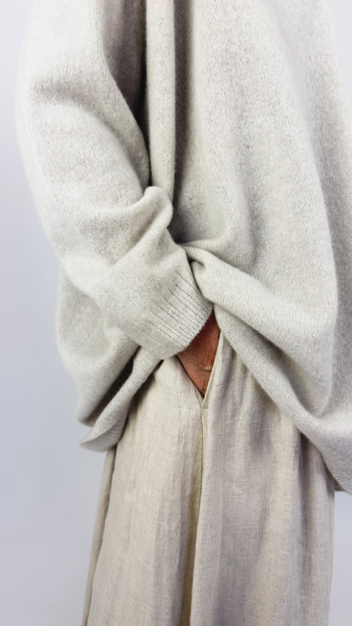Pas De Calais 2707 Haori Cardigan Greige
