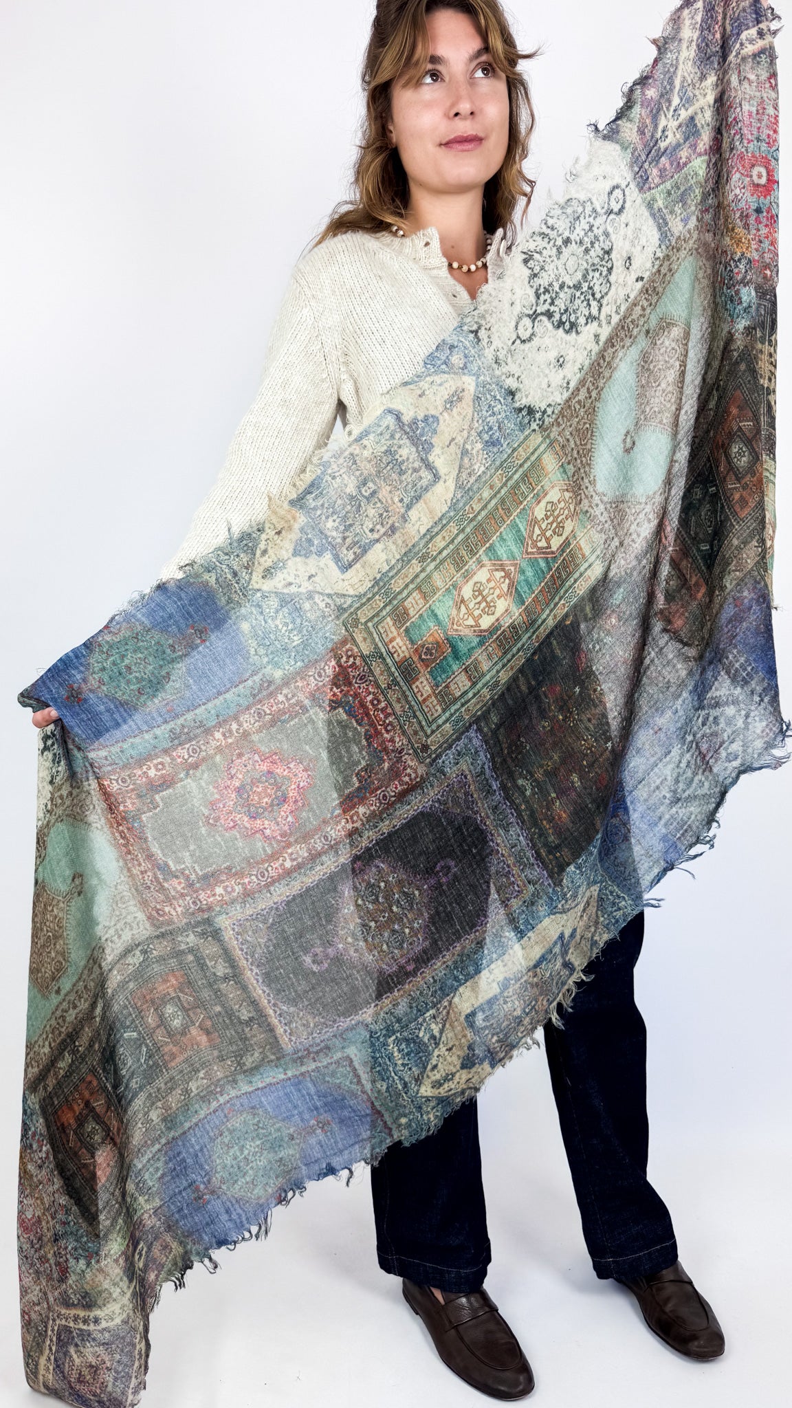 Jo Edwards Mosaic Blue Scarf
