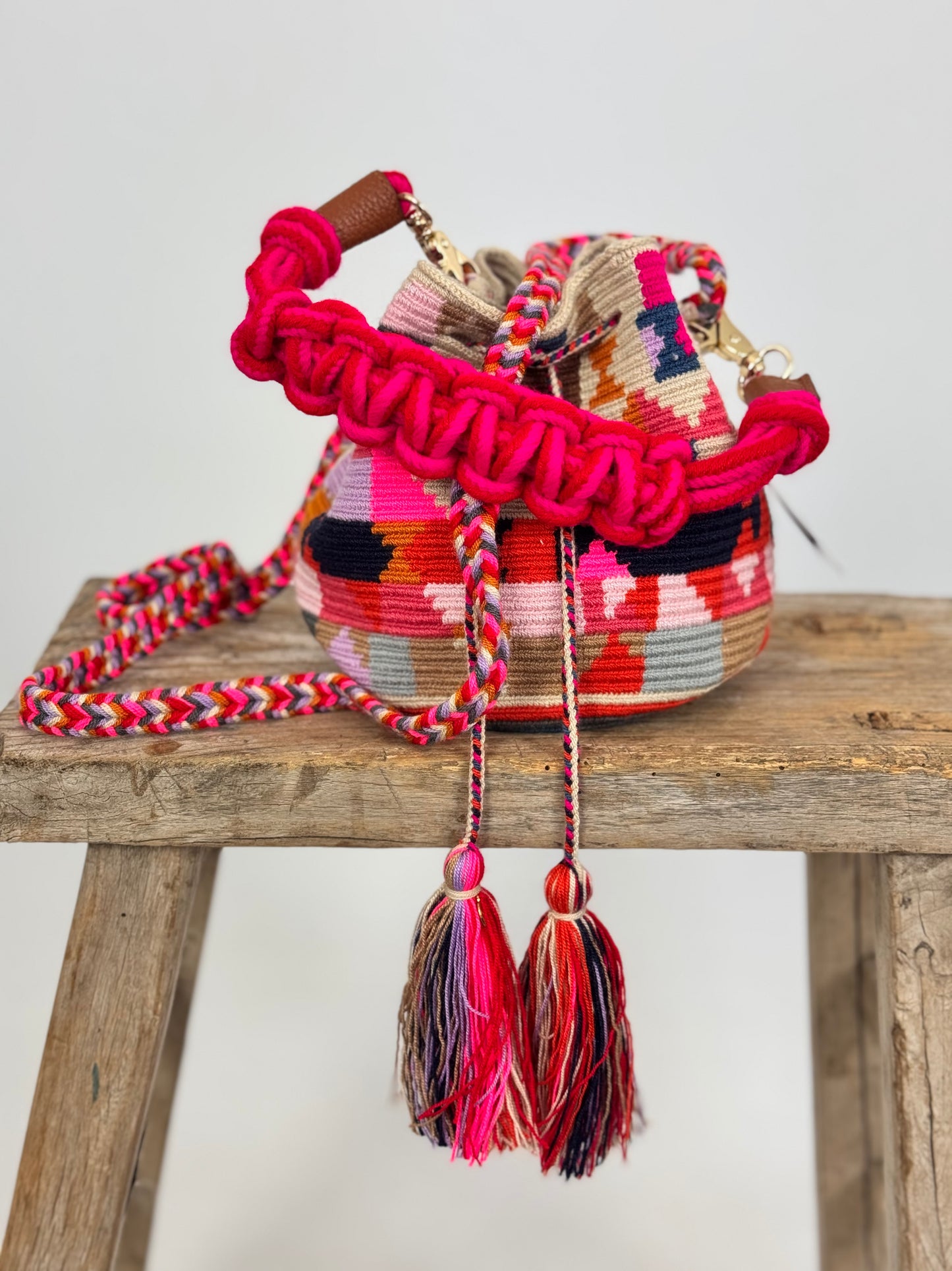 Guanabana Crossbody Bag Pink/Multi + Strap