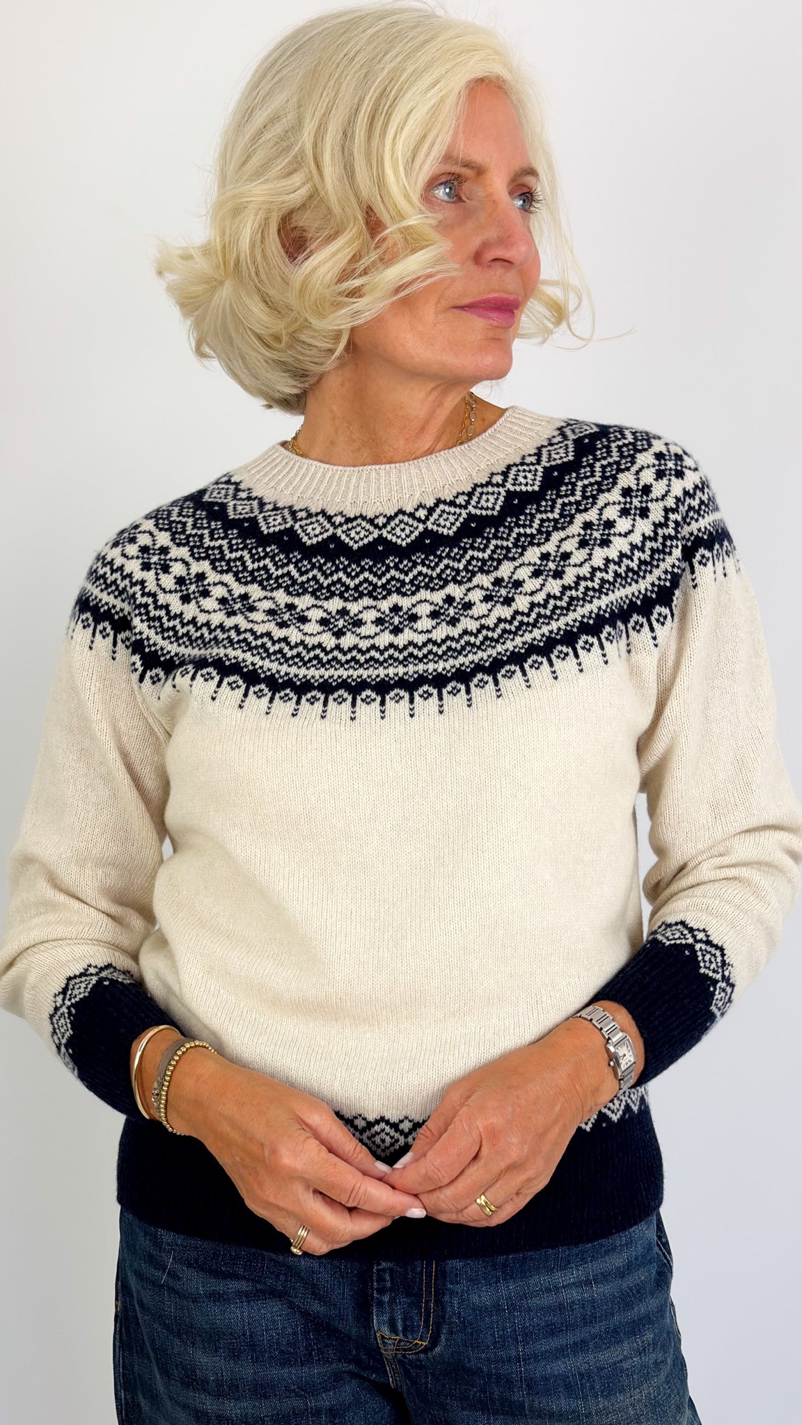Cordelia James Fleur Jumper Cosmos/Almond