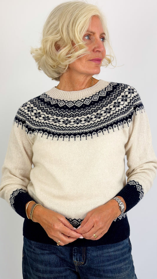 Cordelia James Fleur Jumper Cosmos/Almond
