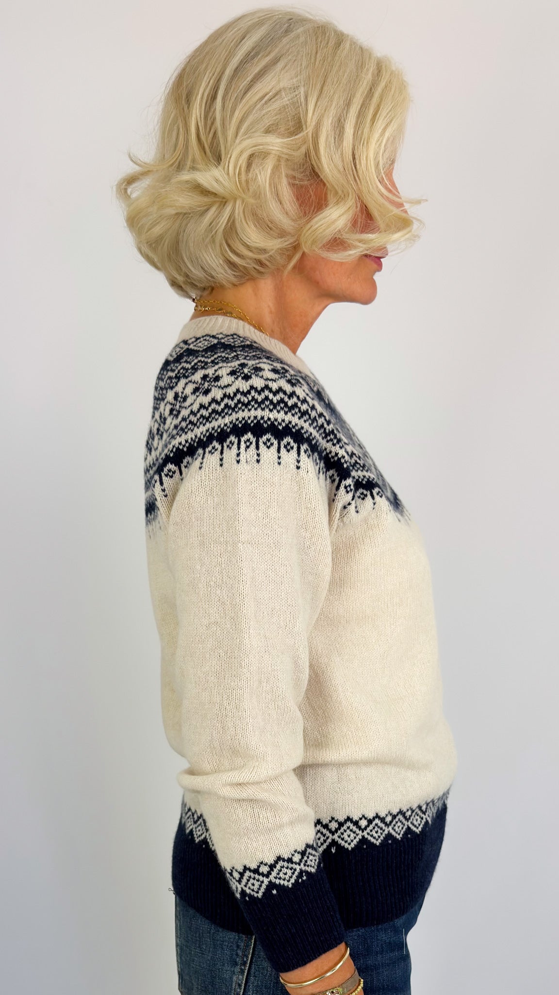 Cordelia James Fleur Jumper Cosmos/Almond