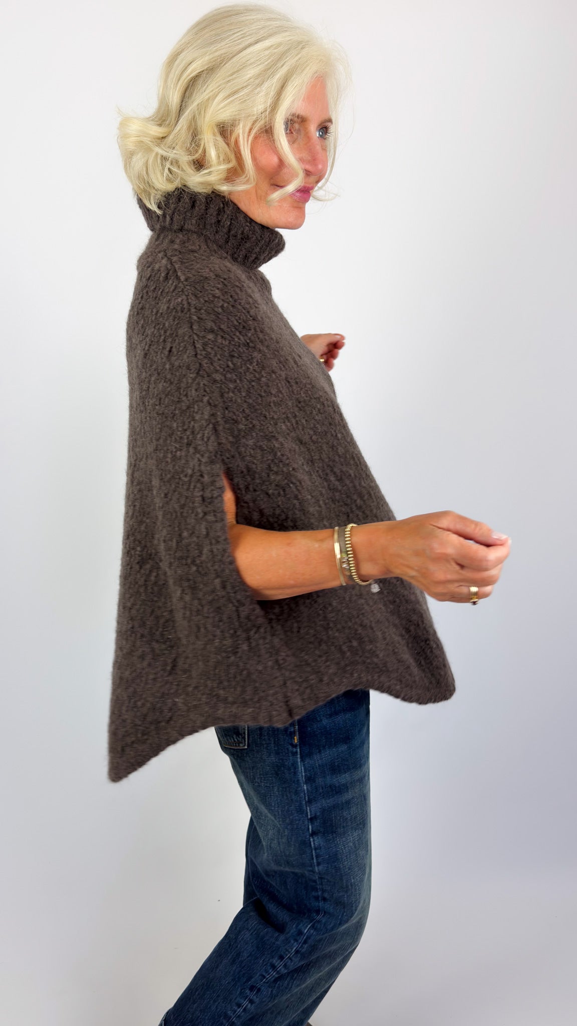 Sibin Linnebjerg Paz Poncho Jumper Coffee