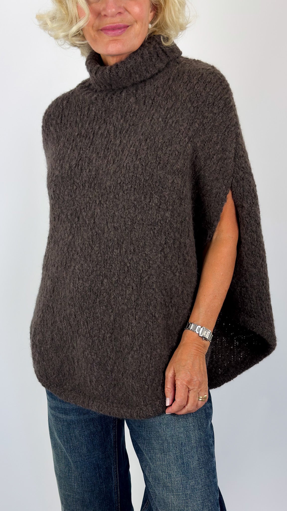 Sibin Linnebjerg Paz Poncho Jumper Coffee