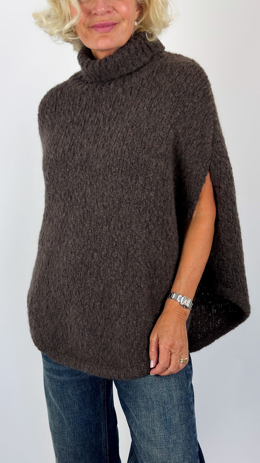 Sibin Linnebjerg Paz Poncho Jumper Coffee