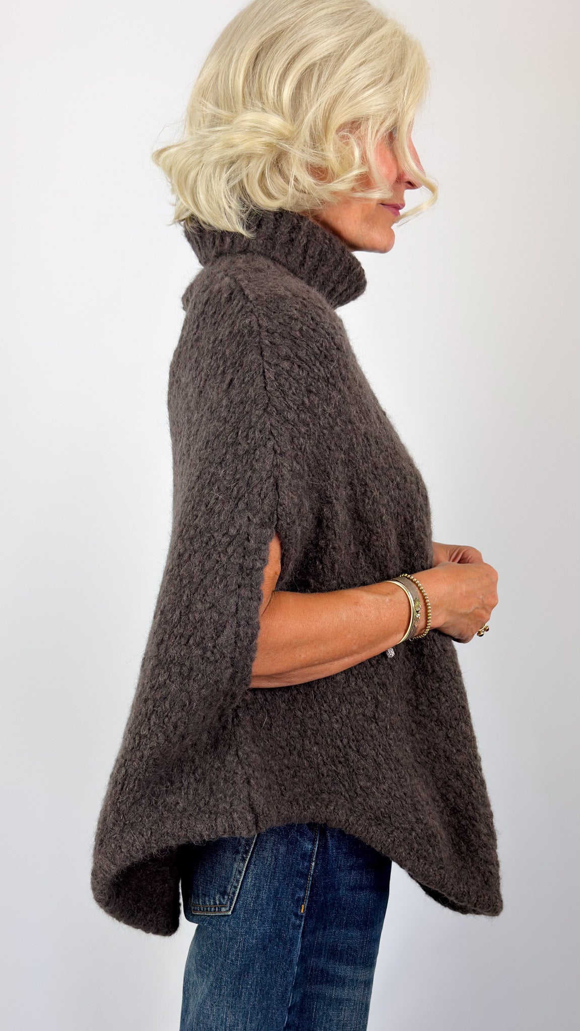 Sibin Linnebjerg Paz Poncho Jumper Coffee