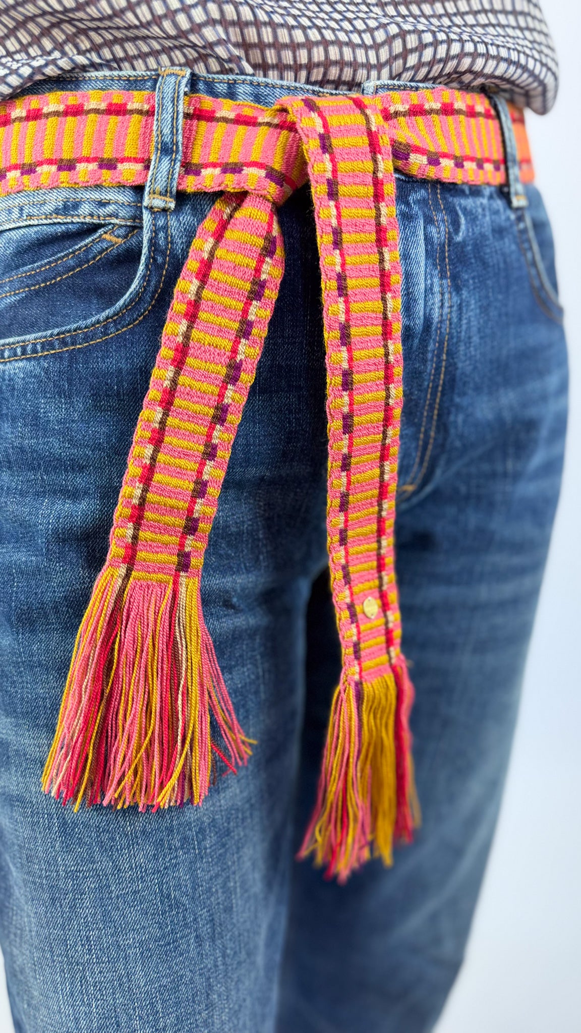 Guanabana 173 Belt Pink & Mustard