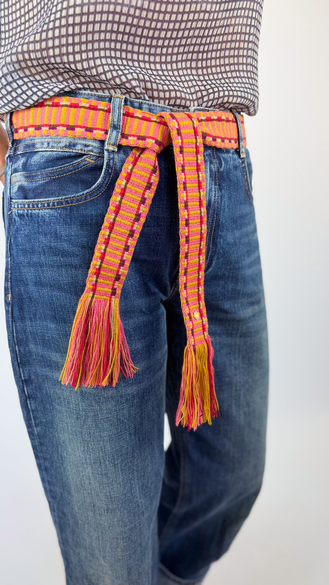 Guanabana 173 Belt Pink & Mustard